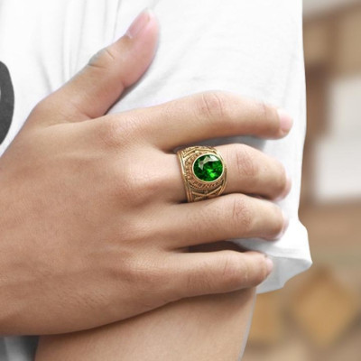 Nhẫn nam titan cao cấp thời trang đẹp inox thép không gỉ nhẫn mỹ mạ vàng trangsucpt đá đen PTNNA220