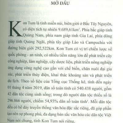 Sinh Kế Của Các Dân Tộc Thiểu Số Vùng Biên Giới Tỉnh Kom Tum (Sách chuyên khảo) - TS. Dương Thị Ngọc Bích chủ biên 