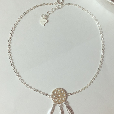 Lắc chân nữ bạc 925 Huệ Ngân - Dreamcatcher bùa bắt giấc mơ RYBJ50076