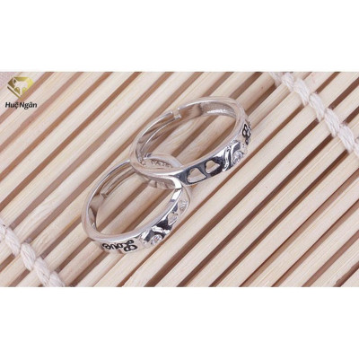 Nhẫn đôi bạc Ý 925 Huệ Ngân- Cá heo thủy chung RR1146