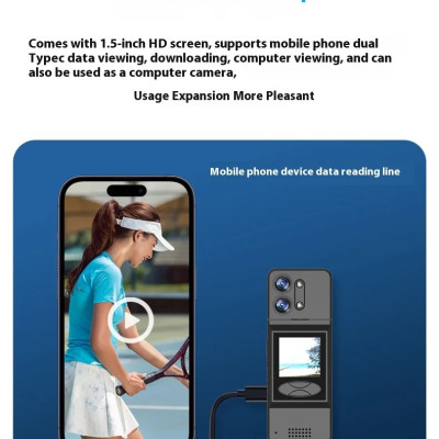 ROGTZ Máy Quay Phim Hành Động Thể Thao Đeo Trên Người, Camera Góc Rộng 2K, Màn Hình 1,5 inch, Ống Kính Xoay 180 Độ Action A3 - Hàng Nhập Khẩu