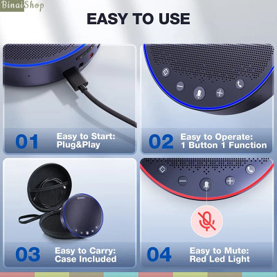 Emeet M3 - Loa Kèm Micro Họp Trực Tuyến, Chống Ồn  VoiceIA 4.2, Bluetooth 5.0, Âm Thanh Full Duplex Cho Nhóm 12 Người- Hàng chính hãng