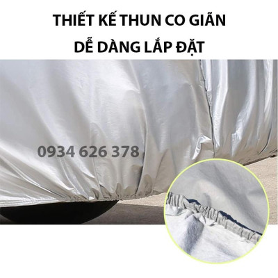Bạt phủ xe ô tô Vinfast Vfe34 3 lớp tráng bạc thông minh, chất liệu vải dù oxford cao cấp, áo chùm bảo vệ xe 4,5,7 chỗ 