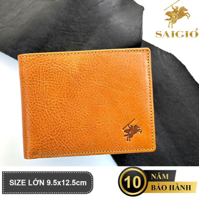 Ví Nam Hàng Hiệu HERITAGE Siêu Bền Bỉ, Size Lớn, Thiết Kế Cổ Điển, Đơn Giản, Dáng Ngang - Gập 2, Ngăn Đựng Tiền Có Khóa Kéo, Nhiều Ngăn Để Giấy Tờ Tiện Dụng - Hàng Chính Hãng SAIGIO