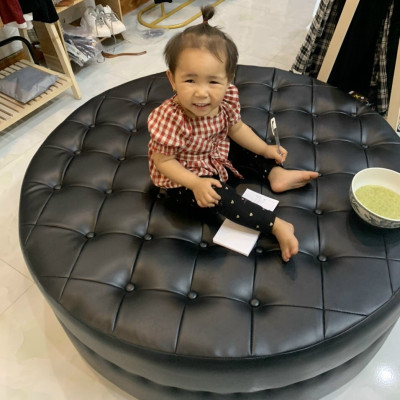 Đôn tròn Juno Sofa nhấn khuy đường kính 80 JN24