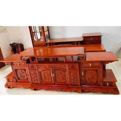 kệ tivi mõ lồi giữa gỗ Hương Đá
