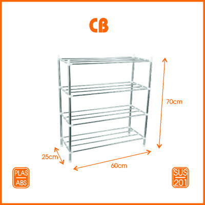 Kệ Dép Inox 4 Tầng Lắp Ráp CB