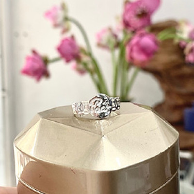 Nhẫn Nam Bạc Ta Kim Tiền Mặt Chữ Bạc Hiểu Minh NA042