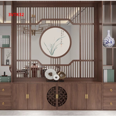 Vách ngăn phòng khách , vách ngăn phòng khách hiện đại 3VTK32 - Nội thất lắp ráp Viễn Đông Adv