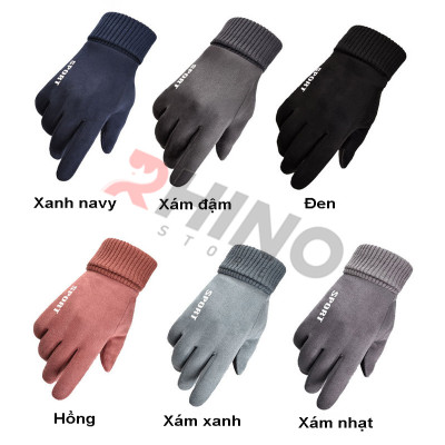 Găng tay da lộn giữ ấm mùa đông Rhino G801 nam nữ, chống gió