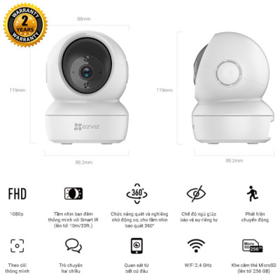 Camera IP Wifi Trong Nhà EZVIZ C6N 1080p - Hàng Chính Hãng
