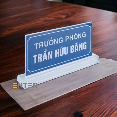 Kệ mica 2 mặt Enter E17B LR 12x26cm, đế mica 5.5x29cm dày 20mm vát 4 cạnh