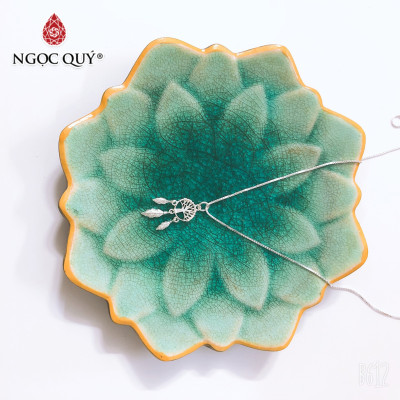 Dây chuyền bạc mặt dream catcher hình cây lá - Ngọc Quý Gemstones