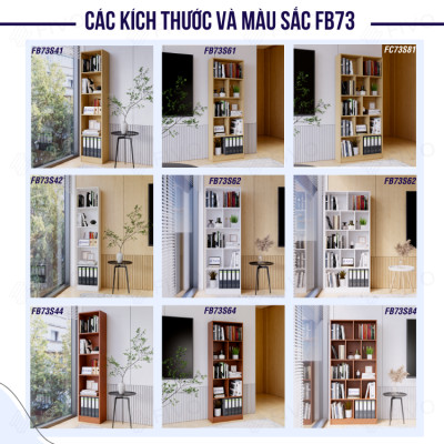 Kệ Sách Đứng Để Sàn Màu Trắng FIVO FB73, Gỗ MDF Chống Ẩm Cao Cấp Dày Dặn, Có Kèm Tấm Lưng Chắc Chắn, Dễ Dàng Lắp Ráp Và Vệ Sinh