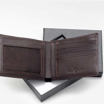 Ví da bò nam cao cấp AT Leather 061 (11.5 x 10.5 cm) - Nâu