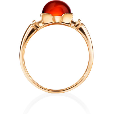 Nhẫn Hổ Phách Baltic Cognac Vàng 14K