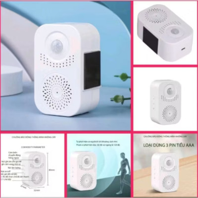 BỘ CHUÔNG CỬA BÁO KHÁCH CẢM BIẾN HỒNG NGOẠI GHI ÂM GIỌNG NÓI THÔNG MINH MẪU MỚI CHẤT LƯỢNG 