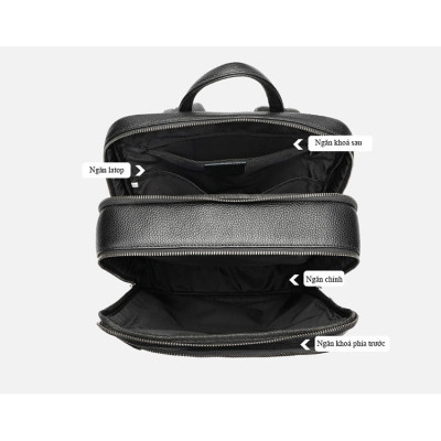 Balo nam da bò BAOHA LEATHER BHM2304 Ba lô laptop 16inch, thiết kế mới đa năng hơn
