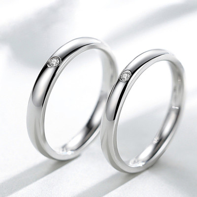 Nhẫn Đôi Bạc Nhẫn Cặp Bạc Đơn Sơ Chính  Hãng BẠC HIỂU MINH NC029T