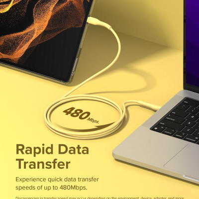 Cáp sạc nhanh cho điện thoại/laptop/tablet RINGKE Fast Charging Pastel Cable C-to-C nhiều màu - Hàng Chính Hãng