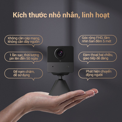 Camera IP WiFi Trong Nhà Pin sạc EZVIZ BC2 hồng ngoại không dây 2.0 Megapixel dùng Pin Sạc 2000 mAh, Đàm Thoại 2 Chiều - Hàng Chính Hãng