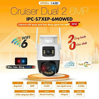 Camera Wifi 2 Mắt Kép Ngoài Trời IMOU S7XP / S7XEP / S7XFP xoay 360 độ, Cruiser Dual Đàm Thoại 2 Chiều - TRANGIATELECOM Hàng chính hãƞg Hàng nhập khẩu