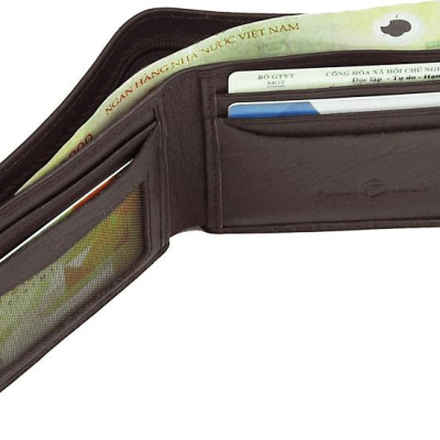 Ví Nam Da Bò AT Leather 056 (10 x 8.5 cm) - Nâu