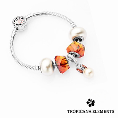 Lắc Tay Tropicana Phối Charm Swarovski Pha Lê Thỏ Ngọc Tinh Khôi