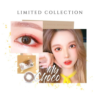 Lens nâu tự nhiên có độ cận từ 0 đến 8 MY CHOCO hiệu Angel Eyes chất liệu Silicone đường kính 13.5mm