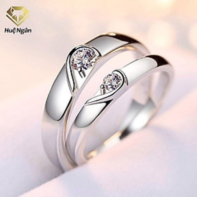 Nhẫn đôi bạc Ý 925 Huệ Ngân - Hai nửa yêu thương RR1593