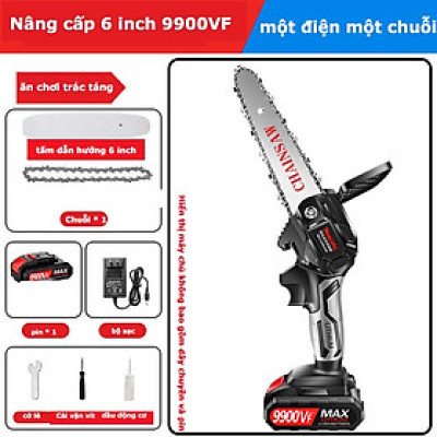 Máy Cưa Xích Điện Mini 6 Inch 3000W Kèm Pin cưa Gỗ Tỉa Cưa Một Tay Khai Thác Vườn Dụng Cụ Điện