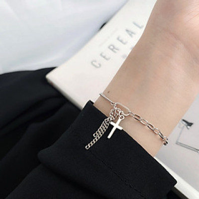 Vòng tay lắc tay mix chain chữ thập cá tính nam nữ