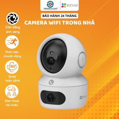 Camera Ezviz 2 Mắt 8.0MP H7C Xem 2 Màn Hình Cùng Lúc, Xoay 360 Độ, Có Màu Đêm - TRANGIATELECOM Hàng nhập khẩu