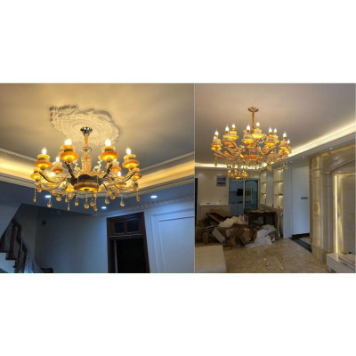 Đèn chùm NEEL kiểu dáng sang trọng trang trí nội thất hiện đại loại 15 tay - kèm bóng LED chuyên dụng 