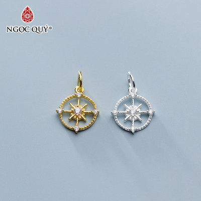 Charm treo hình bánh lái bạc trắng - Ngọc Quý Gemstones