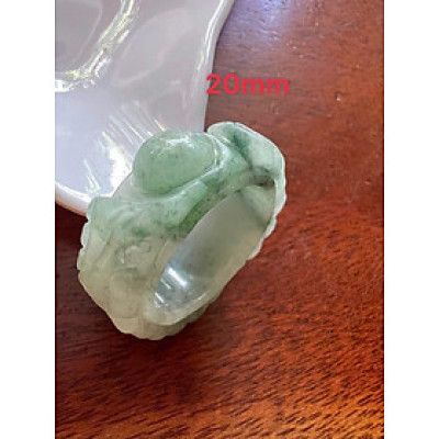 Nhẫn Rồng Nam Ni 20mm Cao 10mm Dầy 5mm Đá Cẩm Thạch Tự Nhiên Trắng Xanh Đậm Nhạt đều đẹp ạ