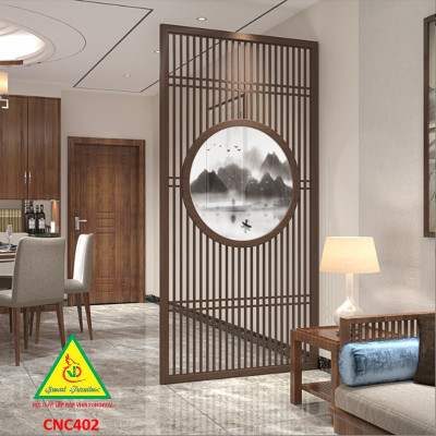 Vách ngăn CNC cho phòng khách, nhà bếp, nhà hàng, spa CNC402 - Nội thất lắp ráp Viendong Adv