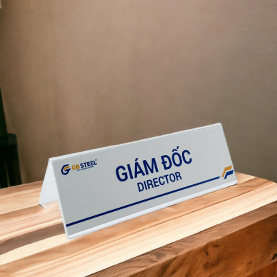 Biển chức danh, Bảng tên để bàn, Kệ mica chức vụ 2 mặt Enter A05 240x75mm trung (20)