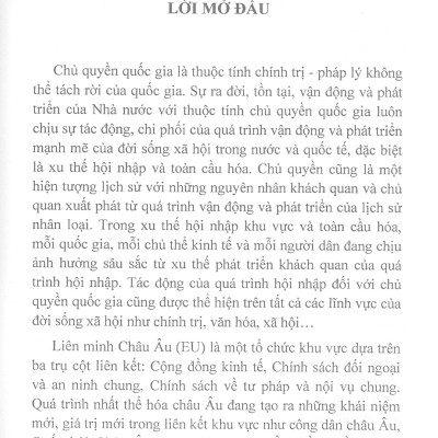 Chủ Quyền Quốc Gia Trong Quá Trình Hội Nhập Của Liên Minh Châu Âu (Sách chuyên khảo)