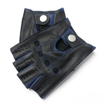 Găng tay nam hở ngón da cừu cao cấp BHYST79 Bao da phượt. Da thật nguyên tấm, Thoải mái lái xe