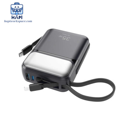 Sạc dự phòng hàng chính hãng WiWU Galaxy 10.000/20.000 mAh, 35W, cáp Type-C/L, màn hình