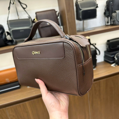 Clutch Ví Cầm Tay Túi Xách Nam GENCE RB15 Chất Liệu Da Bò Khóa Vân Tay Cao Cấp Màu Nâu