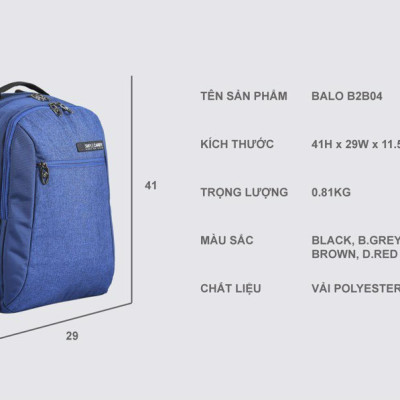 Balo laptop Simplecarry B2B04 