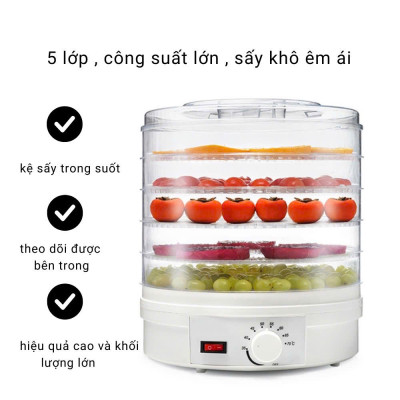 Máy sấy thực phẩm gia đình sấy khô siêu nhanh sấy hoa quả thịt cá tôm mực cực tiện