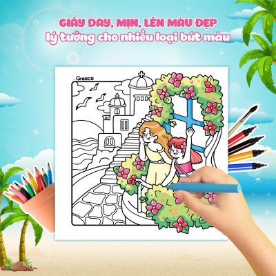 Sách - Girl Holiday - Traveling Diary Coloring Book
