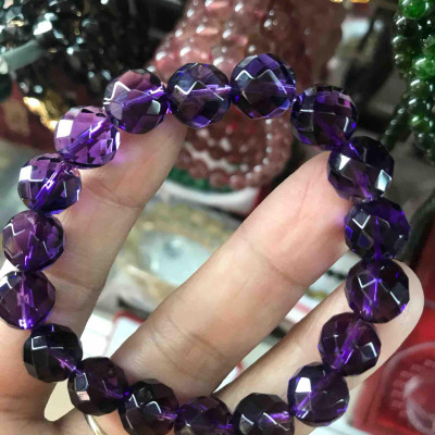 VÒNG THẠCH ANH TÍM TỰ NHIÊN GIÁC ĐẬM  SIZE 10MM  NỮ MỆNH HỎA THỔ