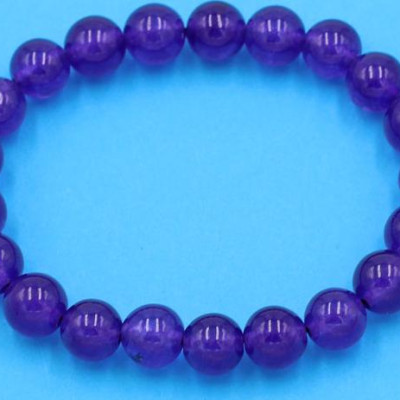 Vòng chuỗi đeo tay - thạch anh tím 8 ly 21 hạt - hợp mệnh Hỏa, mệnh Thổ