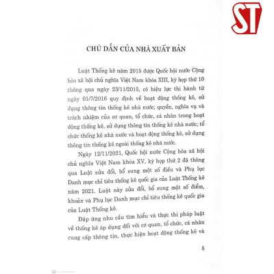 Sách - Luật Thống Kê (Hiện Hành - Sửa Đổi, Bổ Sung Năm 2021) - NXB Chính Trị Quốc Gia