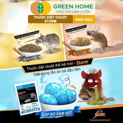 Thuốc Diệt Chuột Greenhome, Storm, Sinh Học Thế Hệ Mới, Tận Gốc, Cả Tổ, An Toàn Với Người, Vật Nuôi