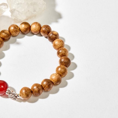 Vòng Tay Trầm Hương Mix Đá Phong Thuỷ Mệnh Hoả Charm Bạc 925 Thuỷ Mệnh Hoả